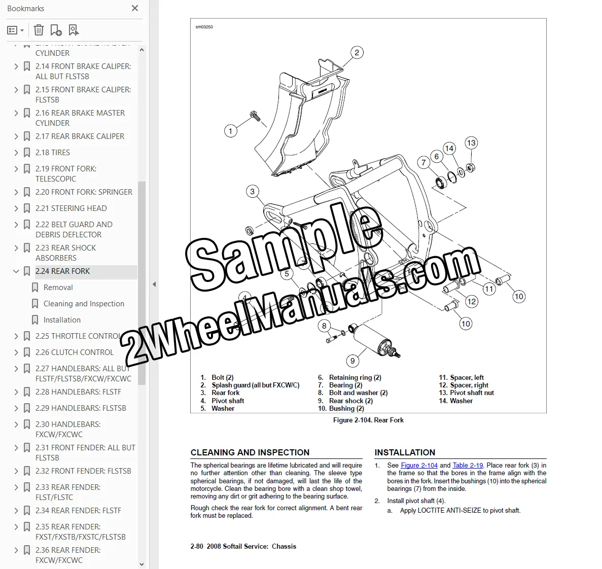 2008 Harley Softail Service Repair Manual - Image 2