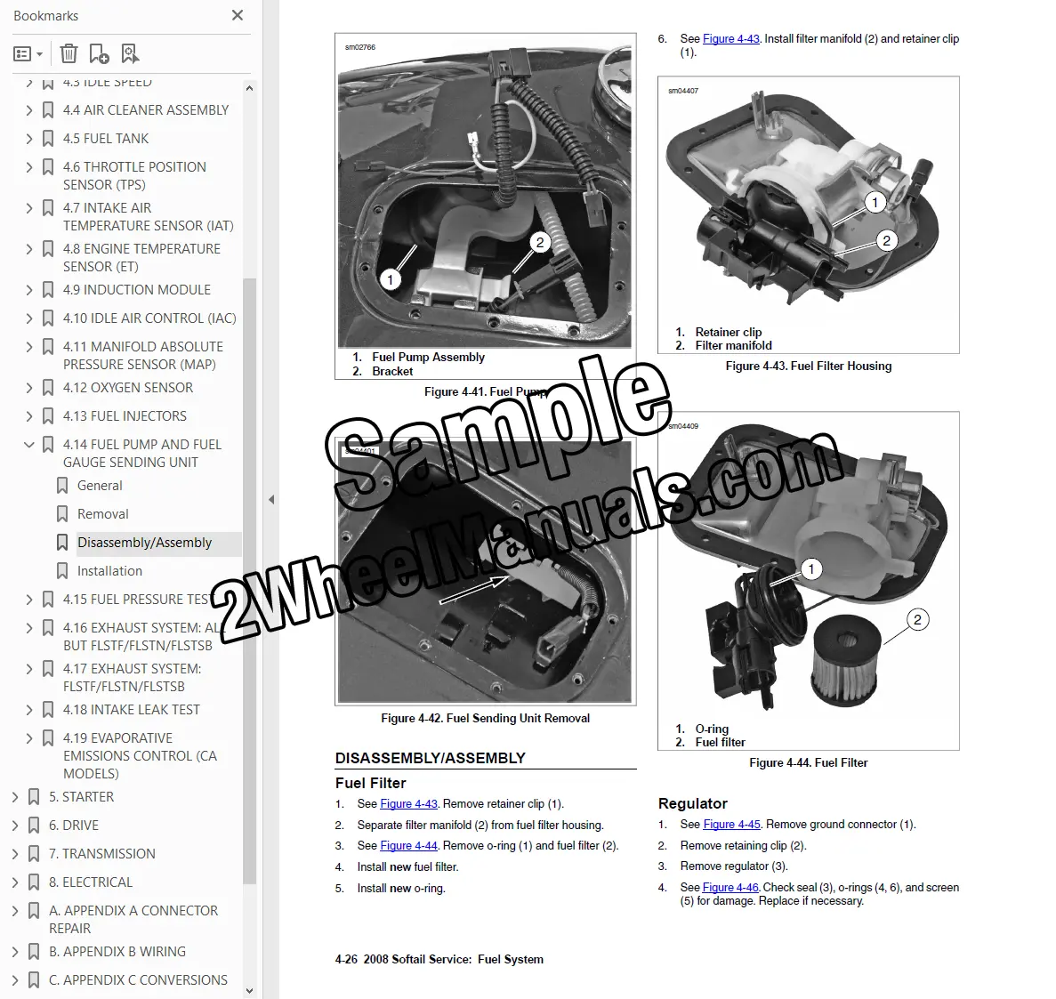2008 softail service repair manual sample page