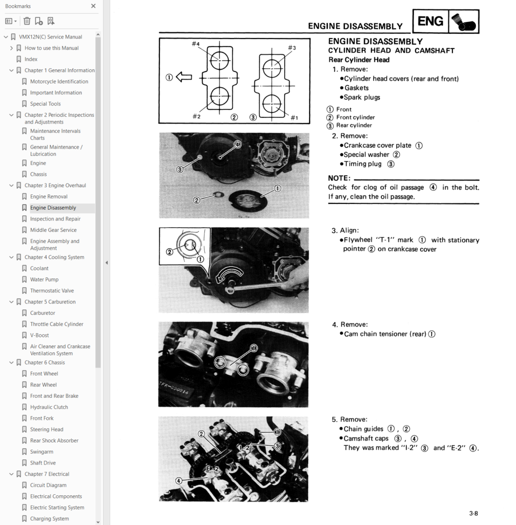 1985-2000 VMax 1200 service repair manual sample page