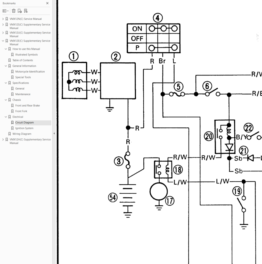 1985-2000 VMax 1200 wiring diagram